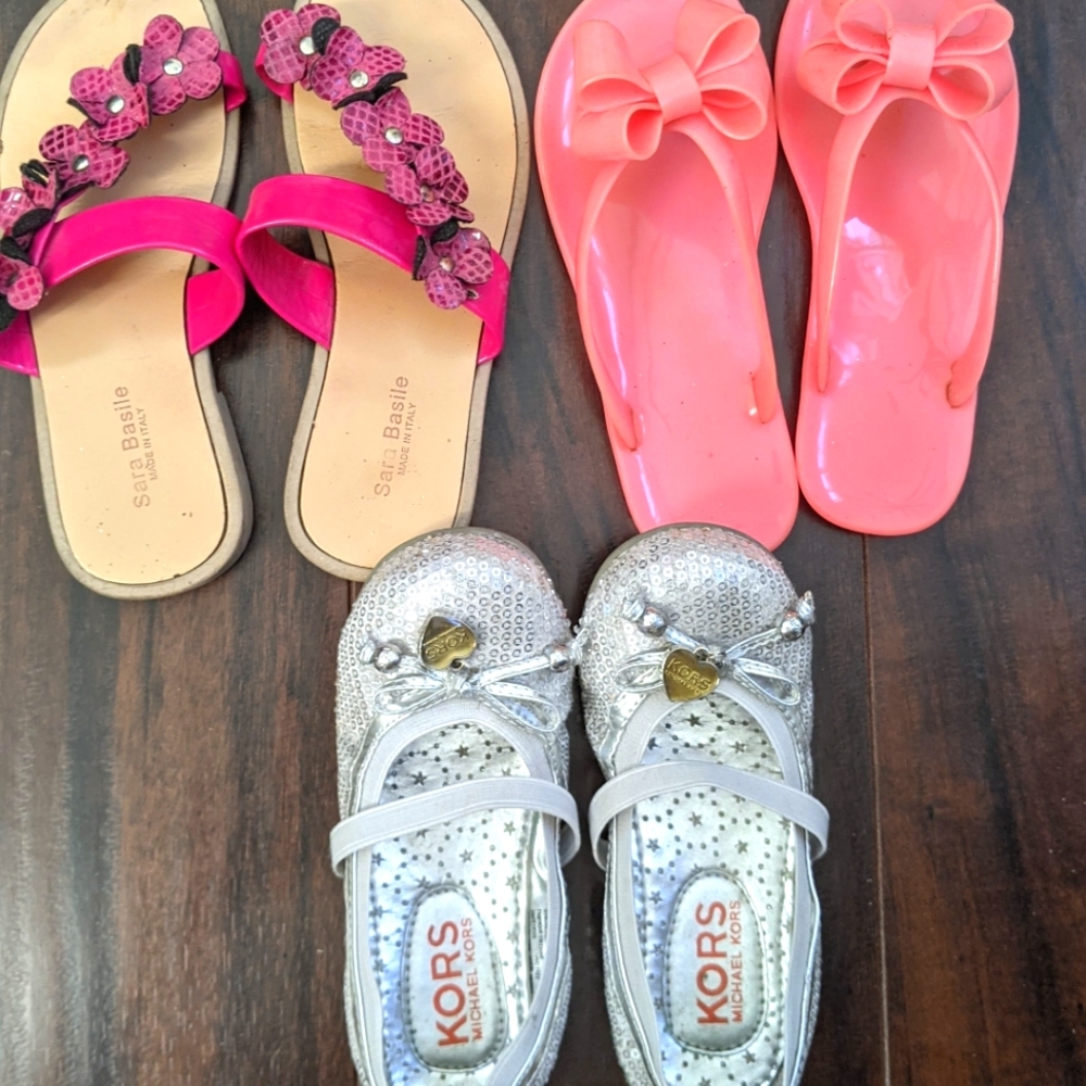 Girls dress shoes and sandals 3 pairs
